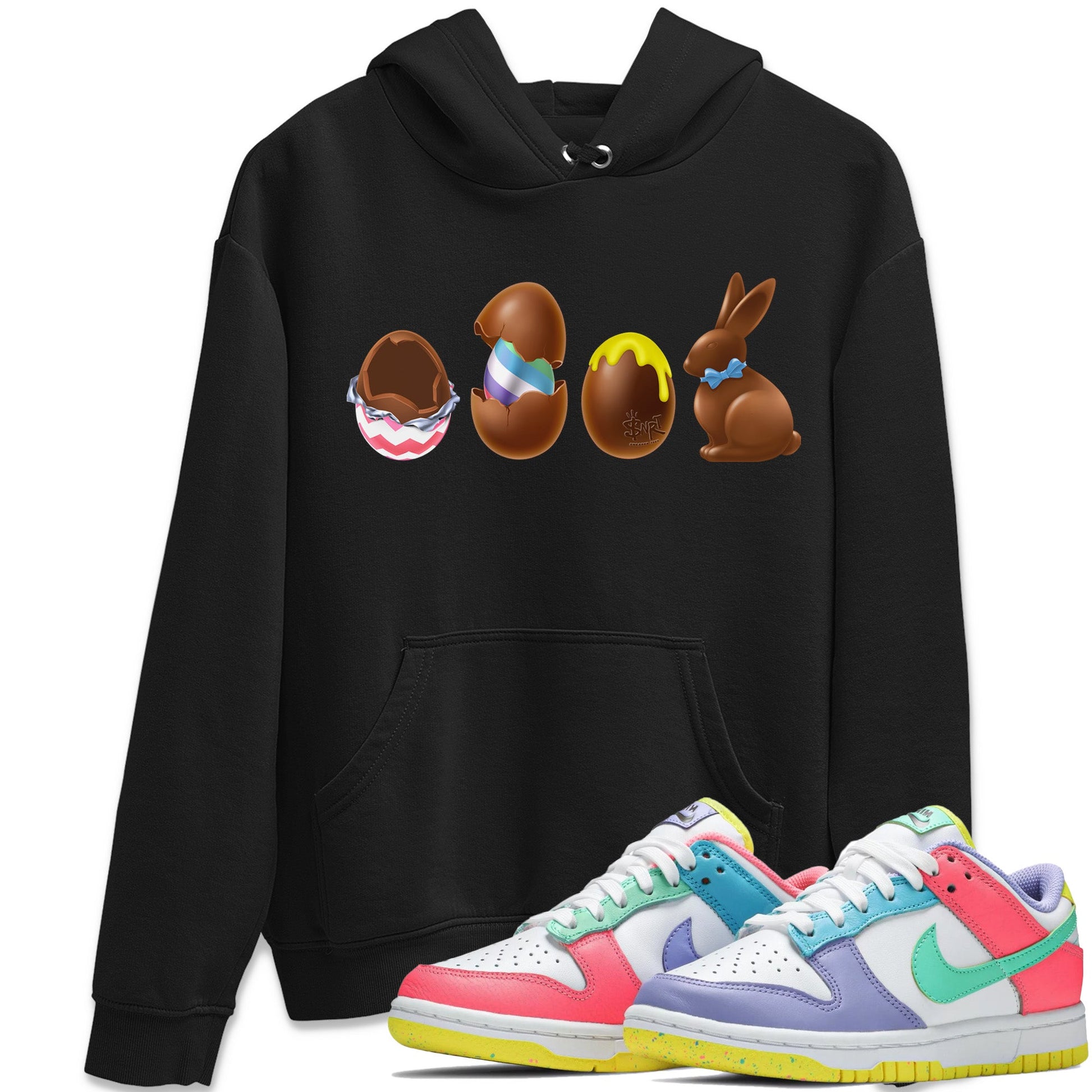 Dunk Easter Candy Sneaker Match Tees Chocolate Easter Set Sneaker Tees Holiday Easter T-Shirt Sneaker Release Tees Unisex Shirts Black 1