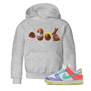 Dunk Easter Candy Sneaker Match Tees Chocolate Easter Set Sneaker Tees Holiday Easter T-Shirt Sneaker Release Tees Kids Shirts Heather Grey 1