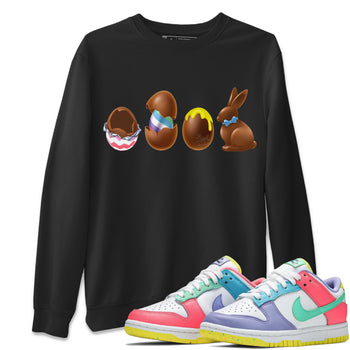Dunk Easter Candy Chocolate Easter Set Crew Neck Sneaker Tees Holiday Easter T-Shirt Sneaker T-Shirts Size Chart