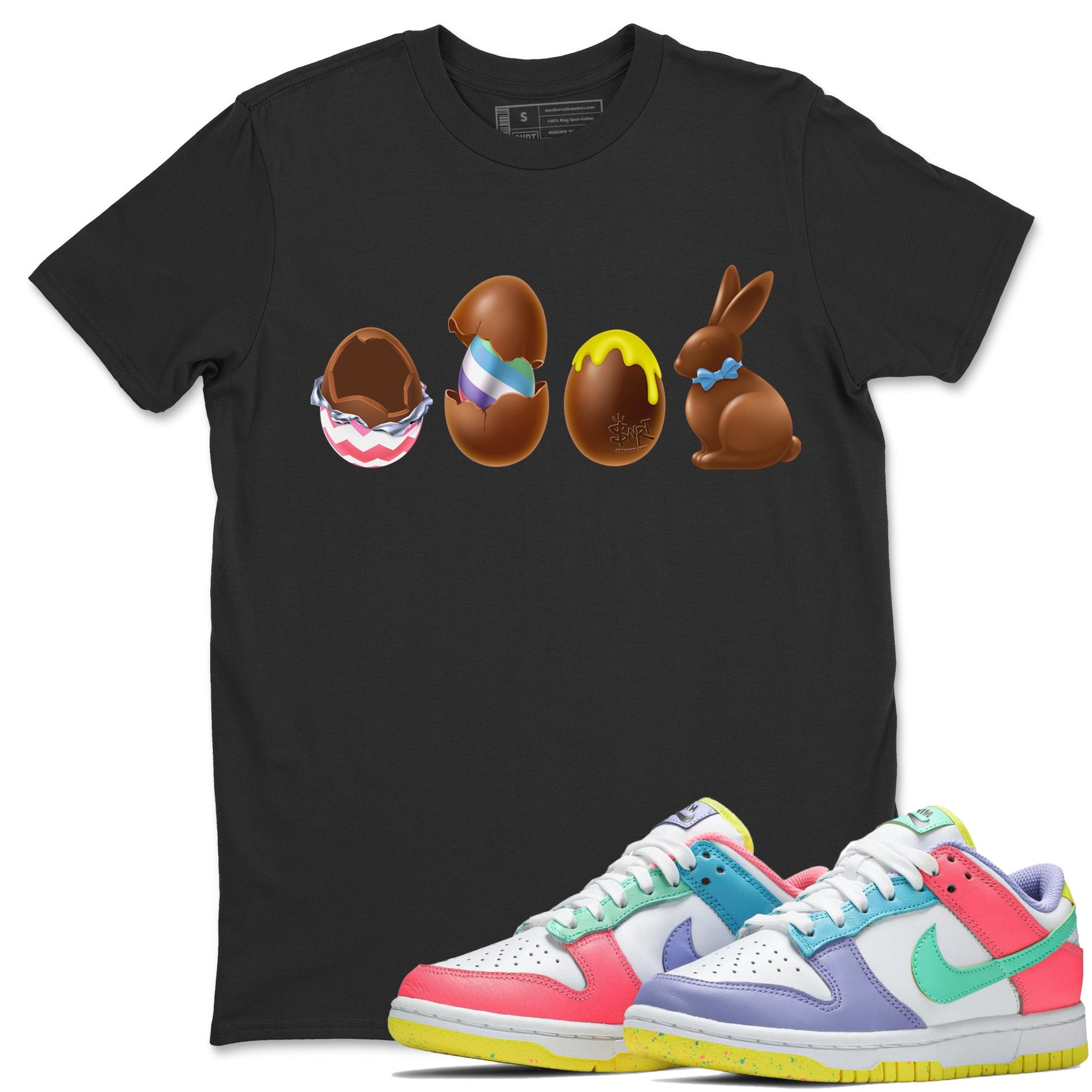 Dunk Easter Candy Sneaker Match Tees Chocolate Easter Set Sneaker Tees Holiday Easter T-Shirt Sneaker Release Tees Unisex Shirts Black 1