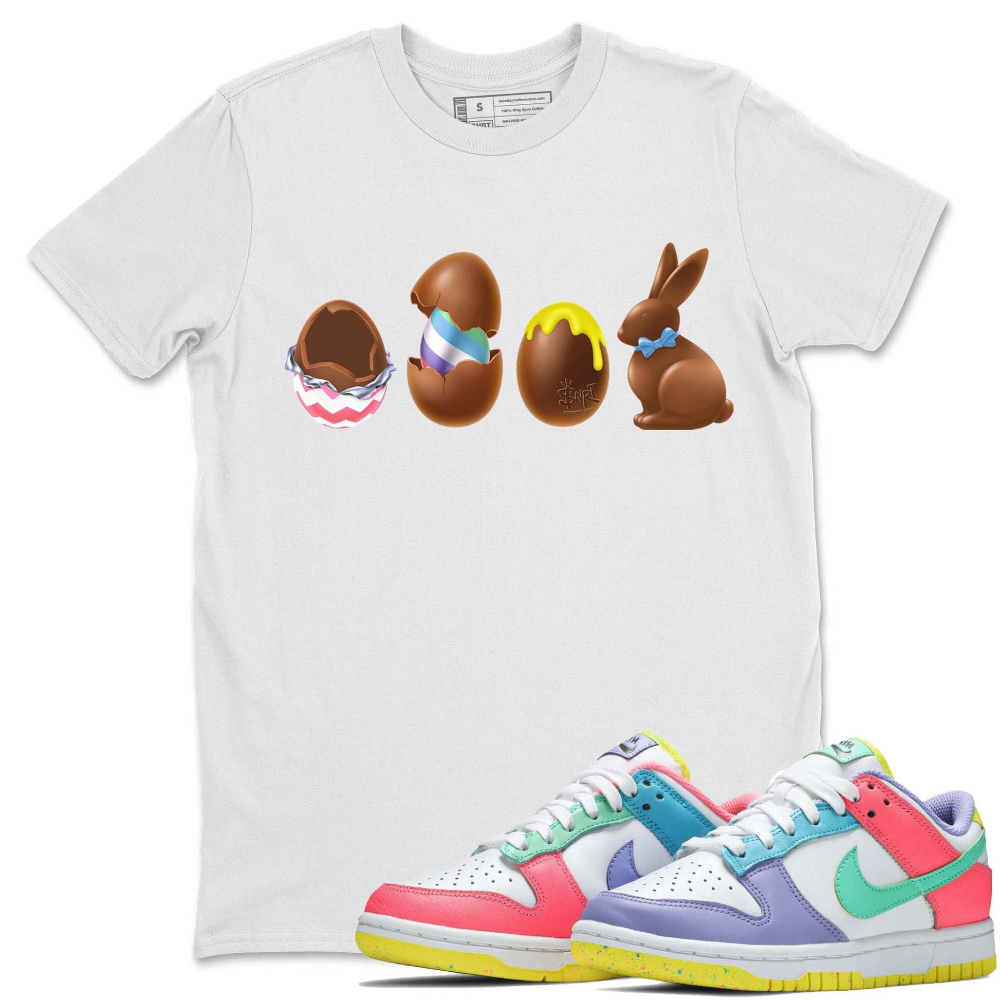 Dunk Easter Candy Sneaker Match Tees Chocolate Easter Set Sneaker Tees Holiday Easter T-Shirt Sneaker Release Tees Unisex Shirts White 1