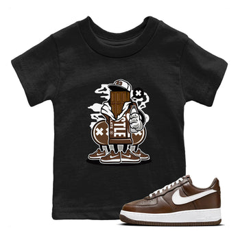 AF1 Chocolate shirt to match jordans Chocolate Squad sneaker tees Air Force 1 Chocolate SNRT Sneaker Tees Youth Kid's Baby Shirt Black 1 T-Shirt