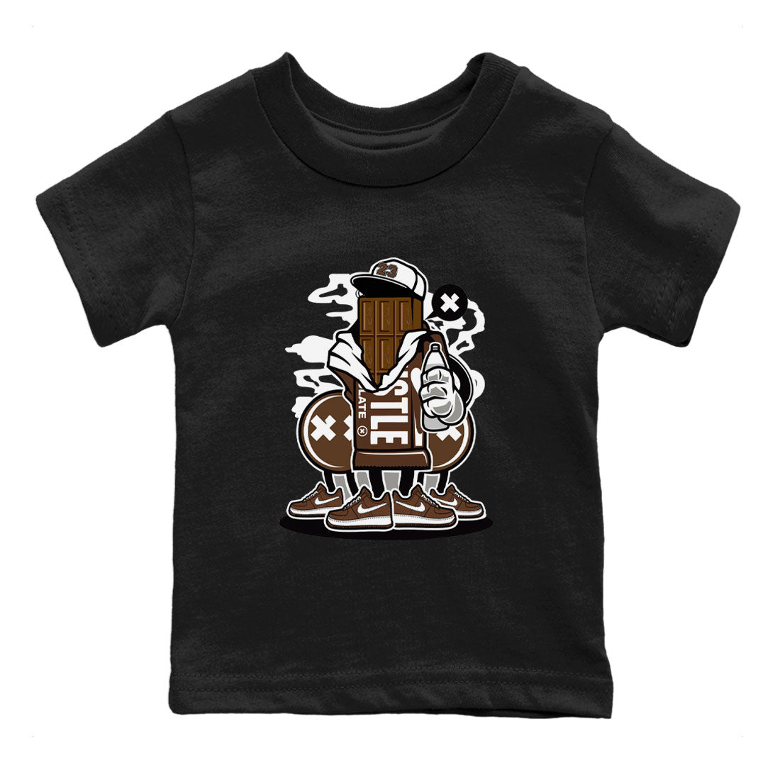 AF1 Chocolate shirt to match jordans Chocolate Squad sneaker tees Air Force 1 Chocolate SNRT Sneaker Tees Youth Kid's Baby Shirt Black 2 T-Shirt