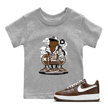 AF1 Chocolate shirt to match jordans Chocolate Squad sneaker tees Air Force 1 Chocolate SNRT Sneaker Tees Youth Kid's Baby Shirt Heather Grey 1 T-Shirt