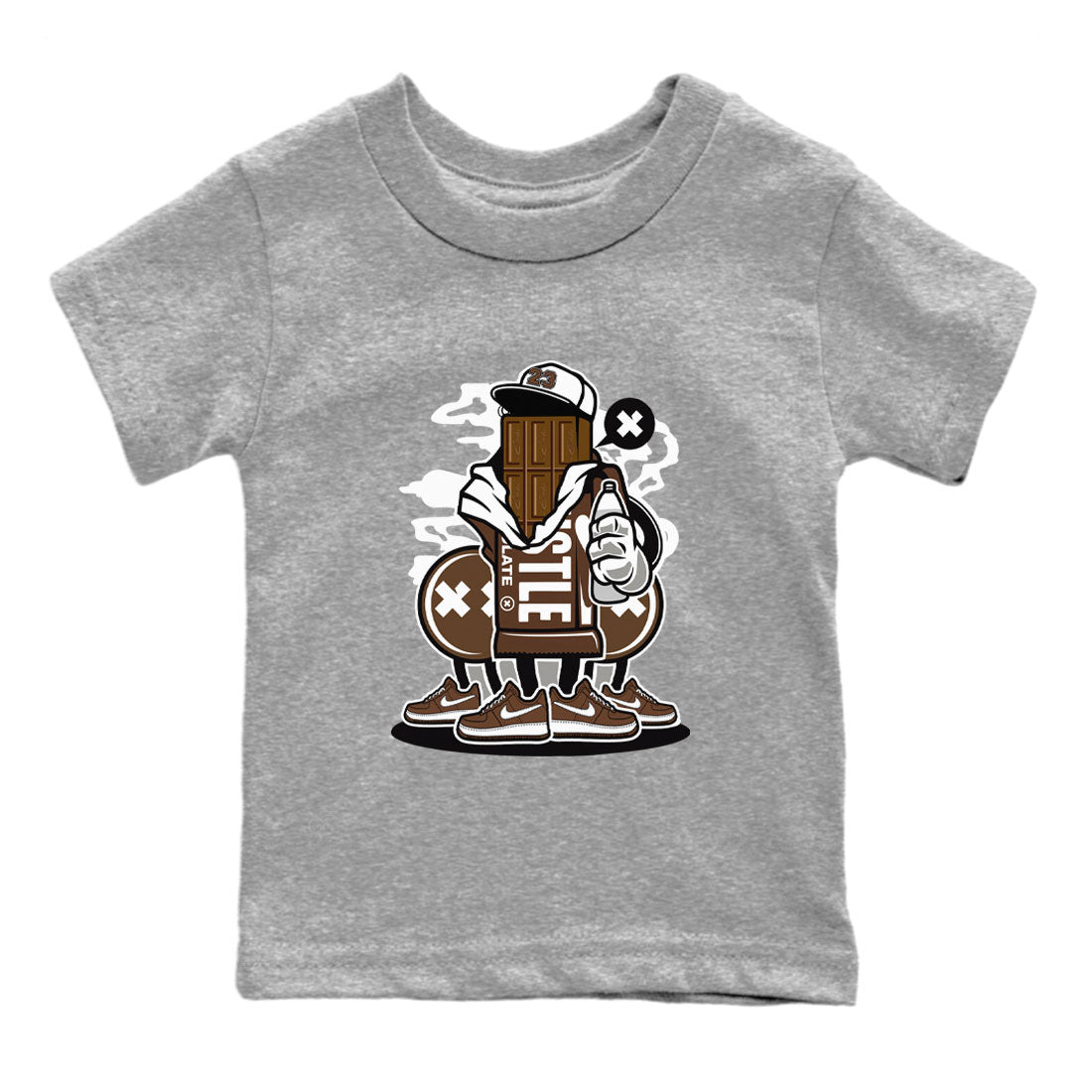 AF1 Chocolate shirt to match jordans Chocolate Squad sneaker tees Air Force 1 Chocolate SNRT Sneaker Tees Youth Kid's Baby Shirt Heather Grey 2 T-Shirt