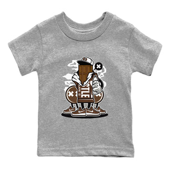 AF1 Chocolate shirt to match jordans Chocolate Squad sneaker tees Air Force 1 Chocolate SNRT Sneaker Tees Youth Kid's Baby Shirt Heather Grey 2 T-Shirt