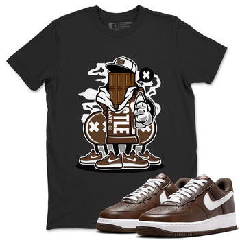 AF1 Chocolate shirt to match jordans Chocolate Squad sneaker tees Air Force 1 Chocolate SNRT Sneaker Release Tees Cotton Sneaker Tee Black 1 T-Shirt