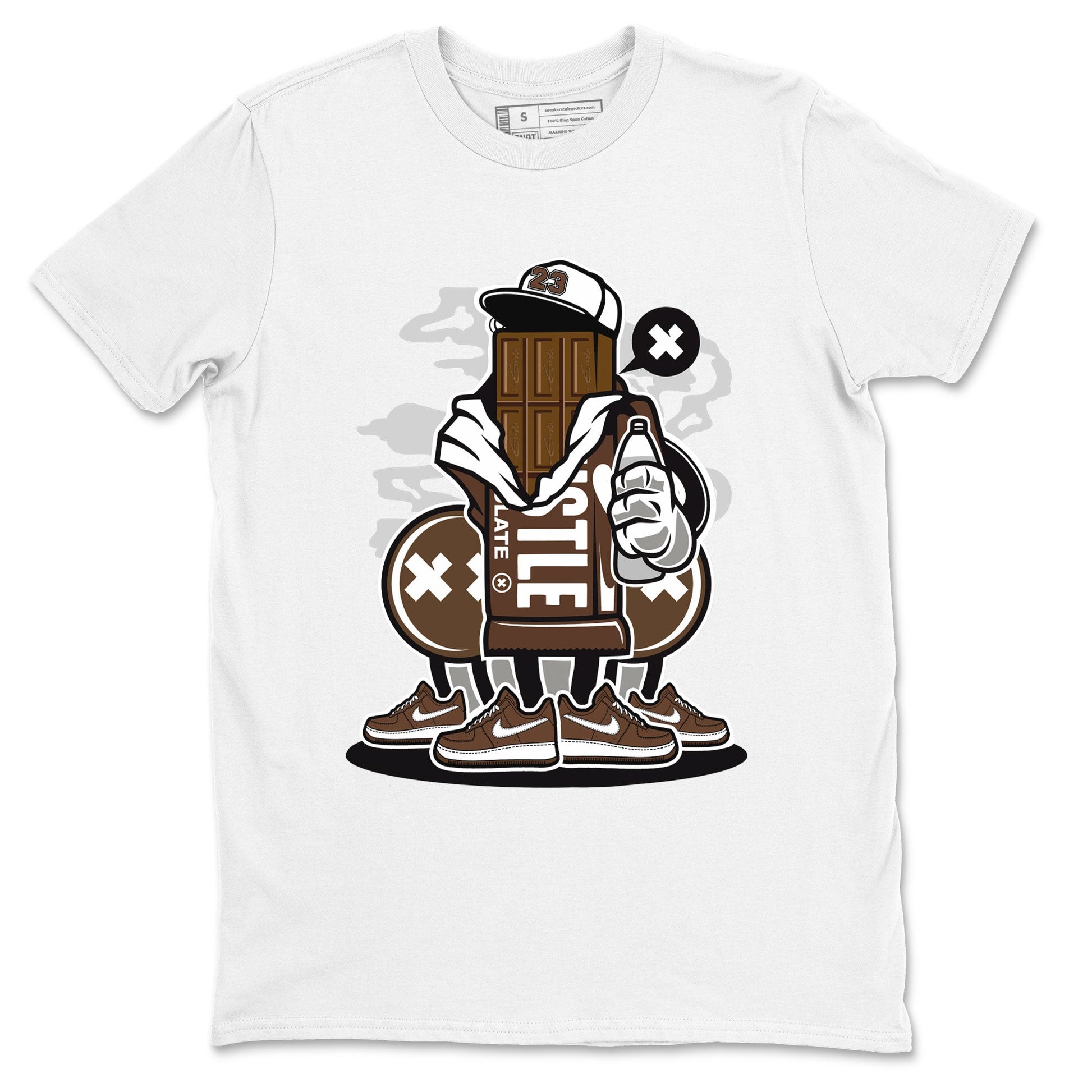 AF1 Chocolate shirt to match jordans Chocolate Squad sneaker tees Air Force 1 Chocolate SNRT Sneaker Release Tees Cotton Sneaker Tee White 2 T-Shirt