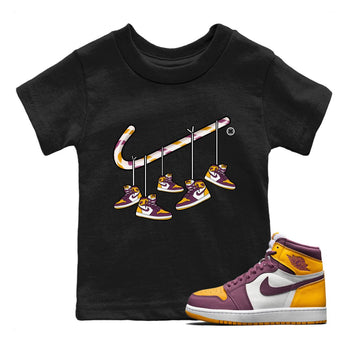 Jordan 1 Brotherhood Sneaker Match Tees Christmas Candy Cane Sneaker Tees Jordan 1 Brotherhood Sneaker Release Tees Kids Shirts