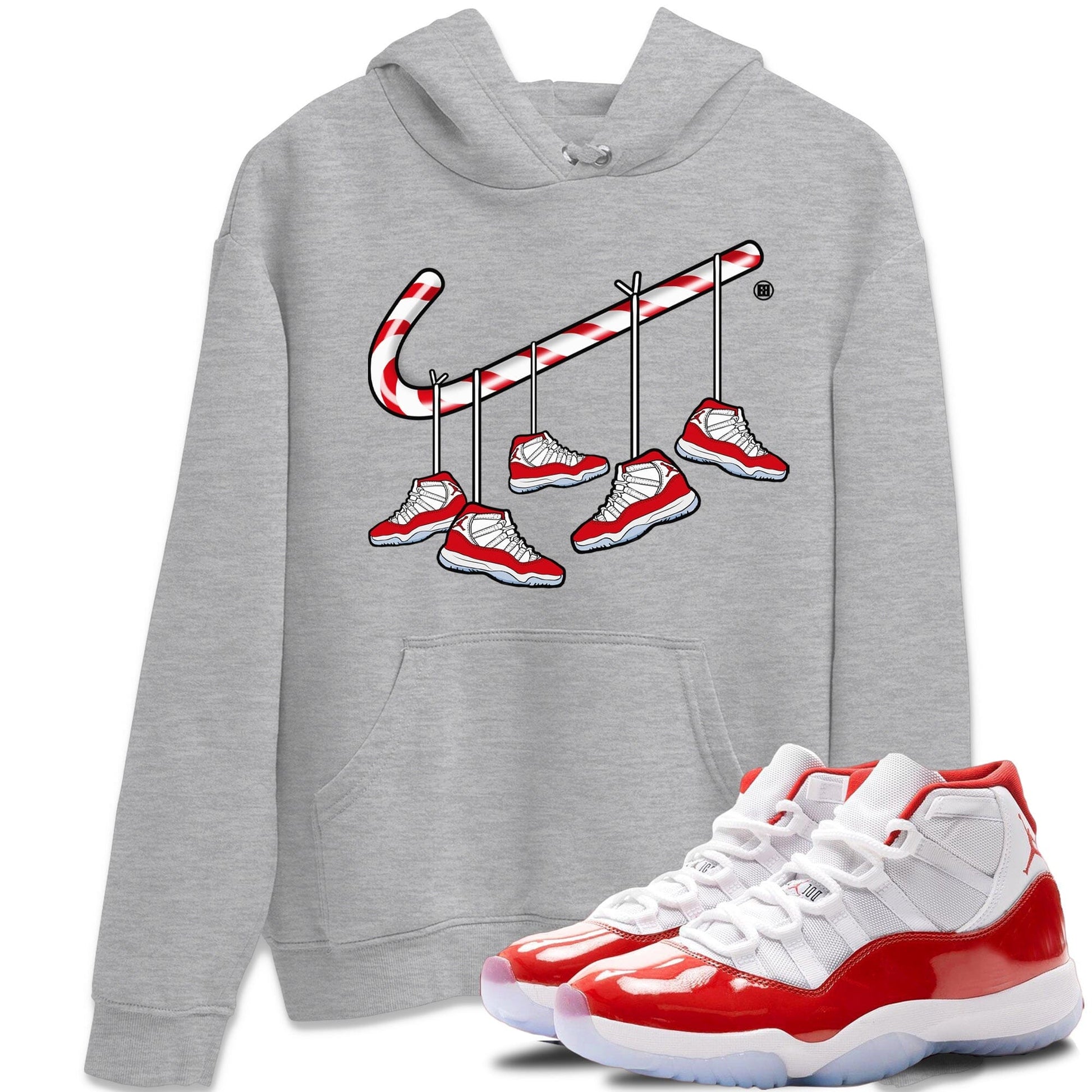 Jordan 11 Cherry Sneaker Match Tees Christmas Candy Cane Sneaker Tees Jordan 11 Cherry Sneaker Release Tees Unisex Shirts