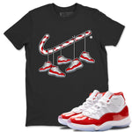 Jordan 11 Cherry Sneaker Match Tees Christmas Candy Cane Sneaker Tees Jordan 11 Cherry Sneaker Release Tees Unisex Shirts