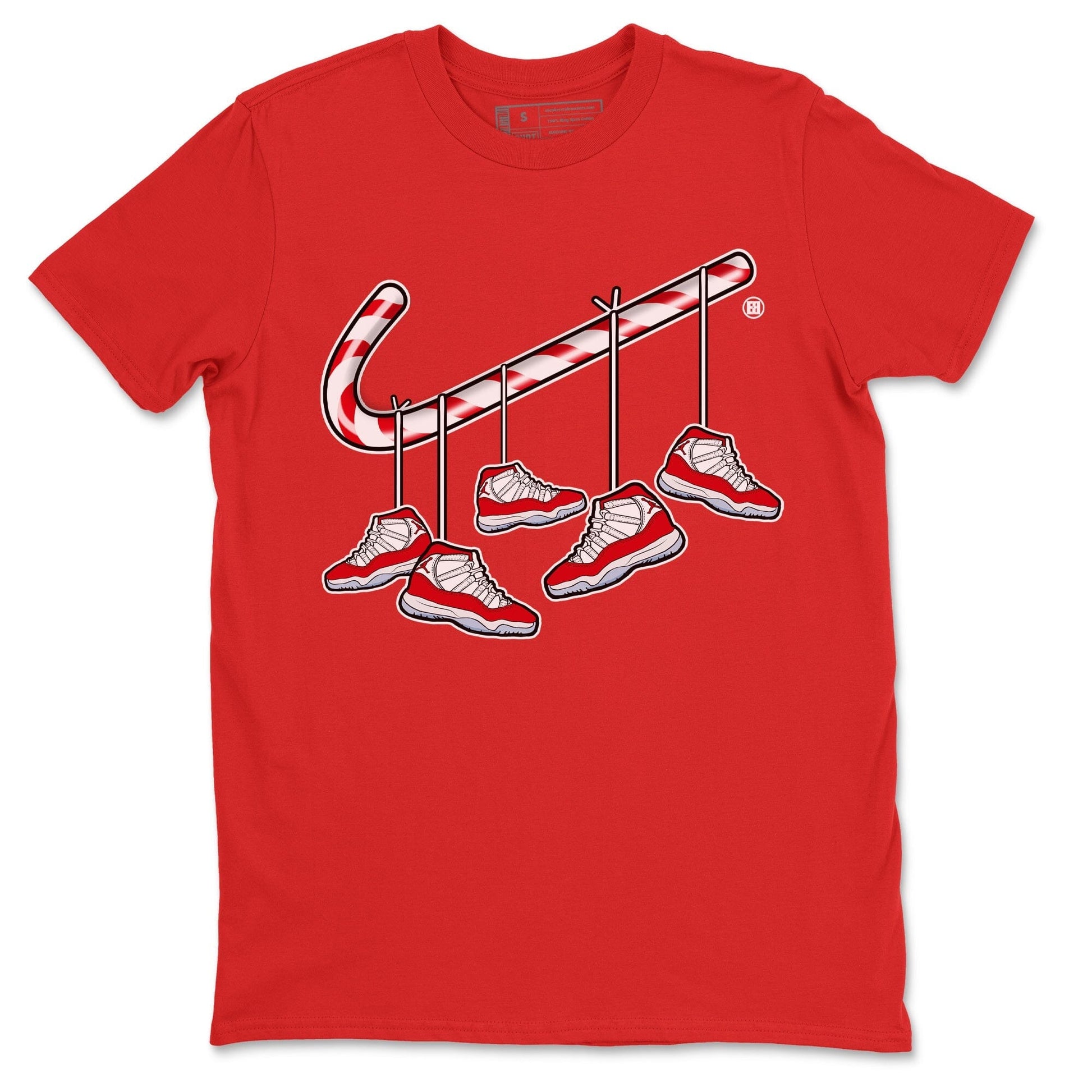 Jordan 11 Cherry Sneaker Match Tees Christmas Candy Cane Sneaker Tees Jordan 11 Cherry Sneaker Release Tees Unisex Shirts