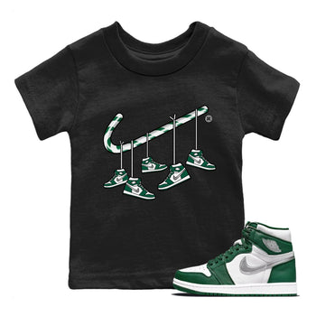 Jordan 1 Gorge Green Sneaker Match Tees Christmas Candy Cane Sneaker Tees Jordan 1 Gorge Green Sneaker Release Tees Kids Shirts