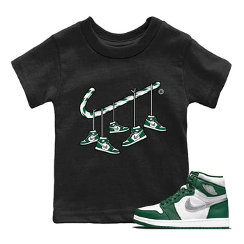 Jordan 1 Gorge Green Sneaker Match Tees Christmas Candy Cane Sneaker Tees Jordan 1 Gorge Green Sneaker Release Tees Kids Shirts