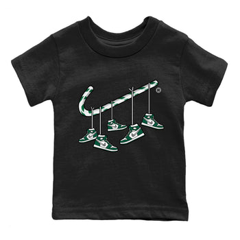 Jordan 1 Gorge Green Sneaker Match Tees Christmas Candy Cane Sneaker Tees Jordan 1 Gorge Green Sneaker Release Tees Kids Shirts