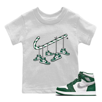 Jordan 1 Gorge Green Sneaker Match Tees Christmas Candy Cane Sneaker Tees Jordan 1 Gorge Green Sneaker Release Tees Kids Shirts