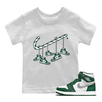 Jordan 1 Gorge Green Sneaker Match Tees Christmas Candy Cane Sneaker Tees Jordan 1 Gorge Green Sneaker Release Tees Kids Shirts