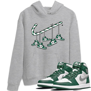 Jordan 1 Gorge Green Sneaker Match Tees Christmas Candy Cane Sneaker Tees Jordan 1 Gorge Green Sneaker Release Tees Unisex Shirts