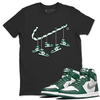 Jordan 1 Gorge Green Sneaker Match Tees Christmas Candy Cane Sneaker Tees Jordan 1 Gorge Green Sneaker Release Tees Unisex Shirts
