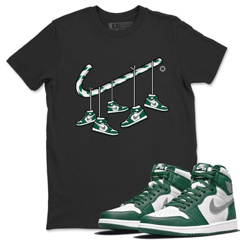 Jordan 1 Gorge Green Sneaker Match Tees Christmas Candy Cane Sneaker Tees Jordan 1 Gorge Green Sneaker Release Tees Unisex Shirts