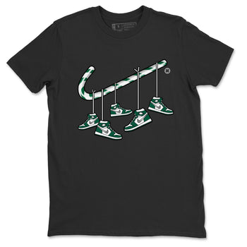 Jordan 1 Gorge Green Sneaker Match Tees Christmas Candy Cane Sneaker Tees Jordan 1 Gorge Green Sneaker Release Tees Unisex Shirts