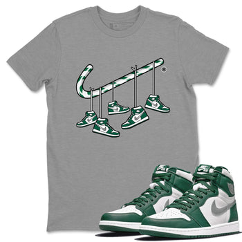 Jordan 1 Gorge Green Sneaker Match Tees Christmas Candy Cane Sneaker Tees Jordan 1 Gorge Green Sneaker Release Tees Unisex Shirts