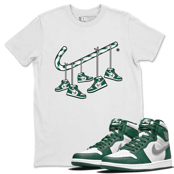 Jordan 1 Gorge Green Sneaker Match Tees Christmas Candy Cane Sneaker Tees Jordan 1 Gorge Green Sneaker Release Tees Unisex Shirts