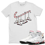 Jordan 7 Cardinal Sneaker Match Tees Christmas Candy Cane Sneaker Tees Jordan 7 Cardinal Sneaker Release Tees Unisex Shirts