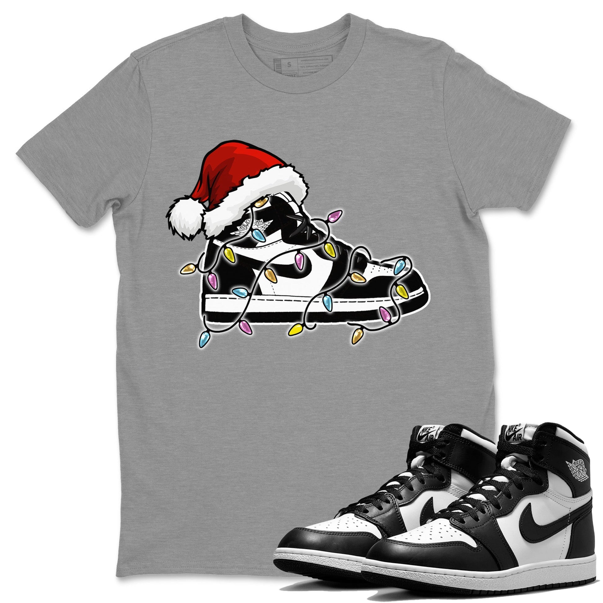 Jordan 1 Black White Sneaker Match Tees Christmas Light Sneaker Sneaker Tees Jordan 1 Black White Sneaker Release Tees Unisex Shirts