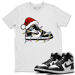 Jordan 1 Black White Sneaker Match Tees Christmas Light Sneaker Sneaker Tees Jordan 1 Black White Sneaker Release Tees Unisex Shirts