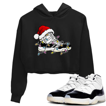 Jordan 11 Gratitude shirt to match jordans Christmas Light Sneaker sneaker tees 11s Gratitude SNRT sneaker Release Tees Black 1 crop length shirt