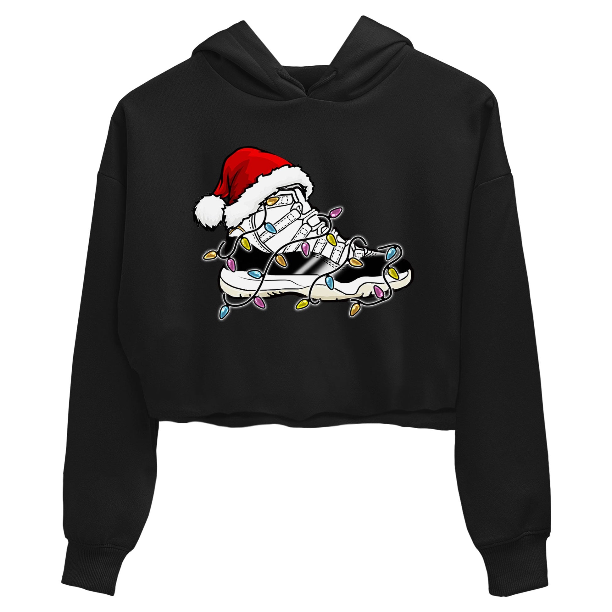 Jordan 11 Gratitude shirt to match jordans Christmas Light Sneaker sneaker tees 11s Gratitude SNRT sneaker Release Tees Black 2 crop length shirt