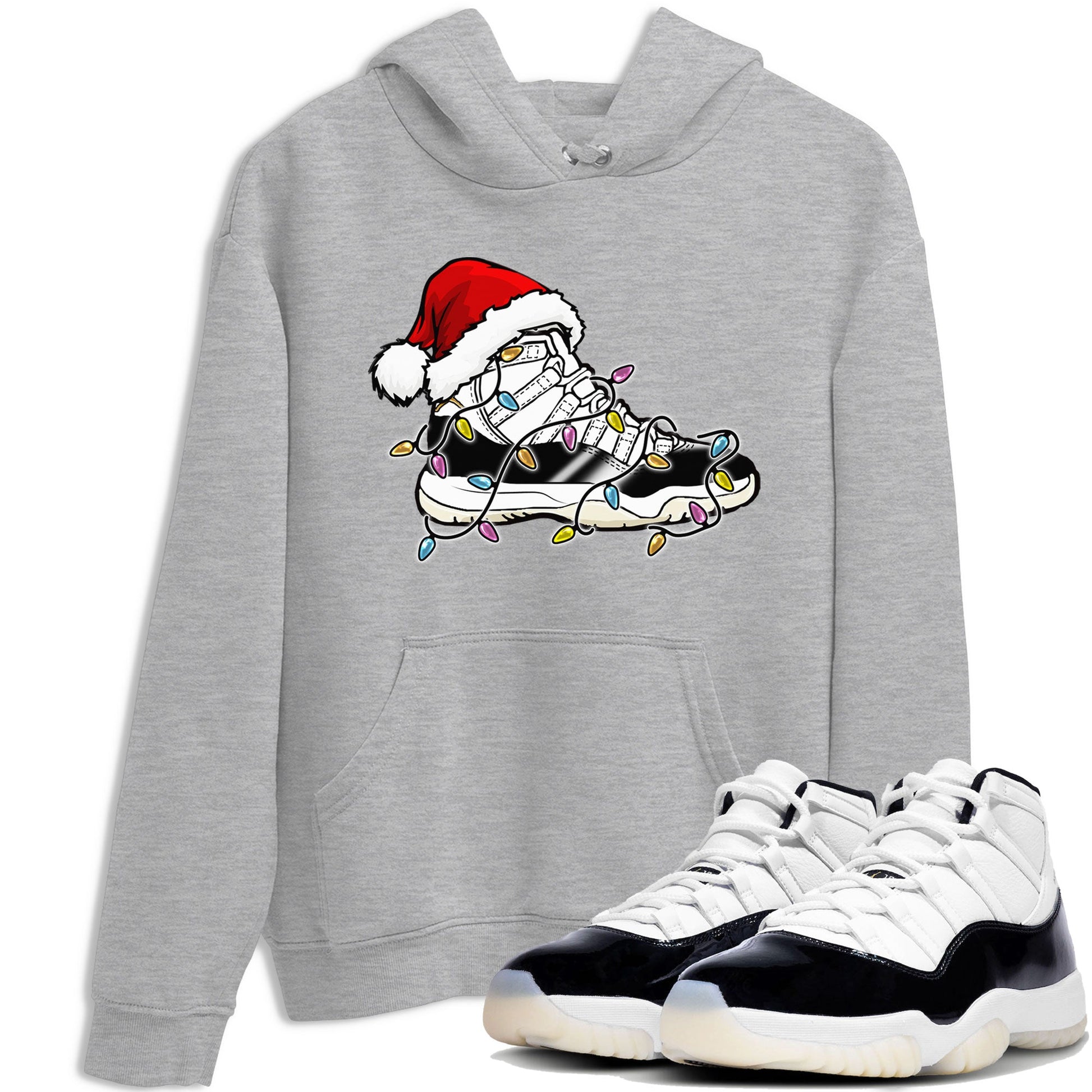 Jordan 11 Gratitude shirt to match jordans Christmas Light Sneaker sneaker tees 11s Gratitude SNRT sneaker Release Tees unisex cotton Heather Grey 1 crew neck shirt