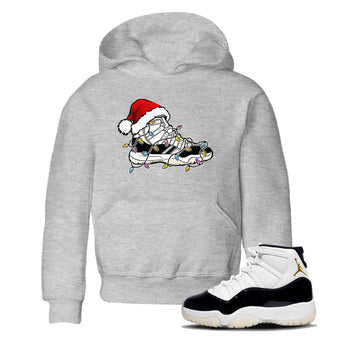 Jordan 11 Gratitude shirt to match jordans Christmas Light Sneaker sneaker tees 11s Gratitude SNRT sneaker release tees baby toddler Heather Grey 1 cotton sneaker tee