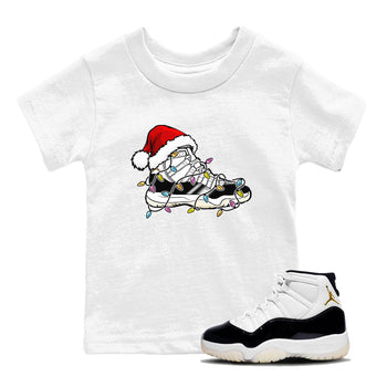 Jordan 11 Gratitude shirt to match jordans Christmas Light Sneaker sneaker tees 11s Gratitude SNRT sneaker release tees baby toddler White 1 cotton sneaker tee