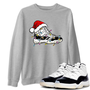 Jordan 11 Gratitude shirt to match jordans Christmas Light Sneaker sneaker tees 11s Gratitude SNRT sneaker Release Tees unisex cotton Heather Grey 1 crew neck shirt