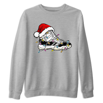 Jordan 11 Gratitude shirt to match jordans Christmas Light Sneaker sneaker tees 11s Gratitude SNRT sneaker Release Tees unisex cotton Heather Grey 2 crew neck shirt