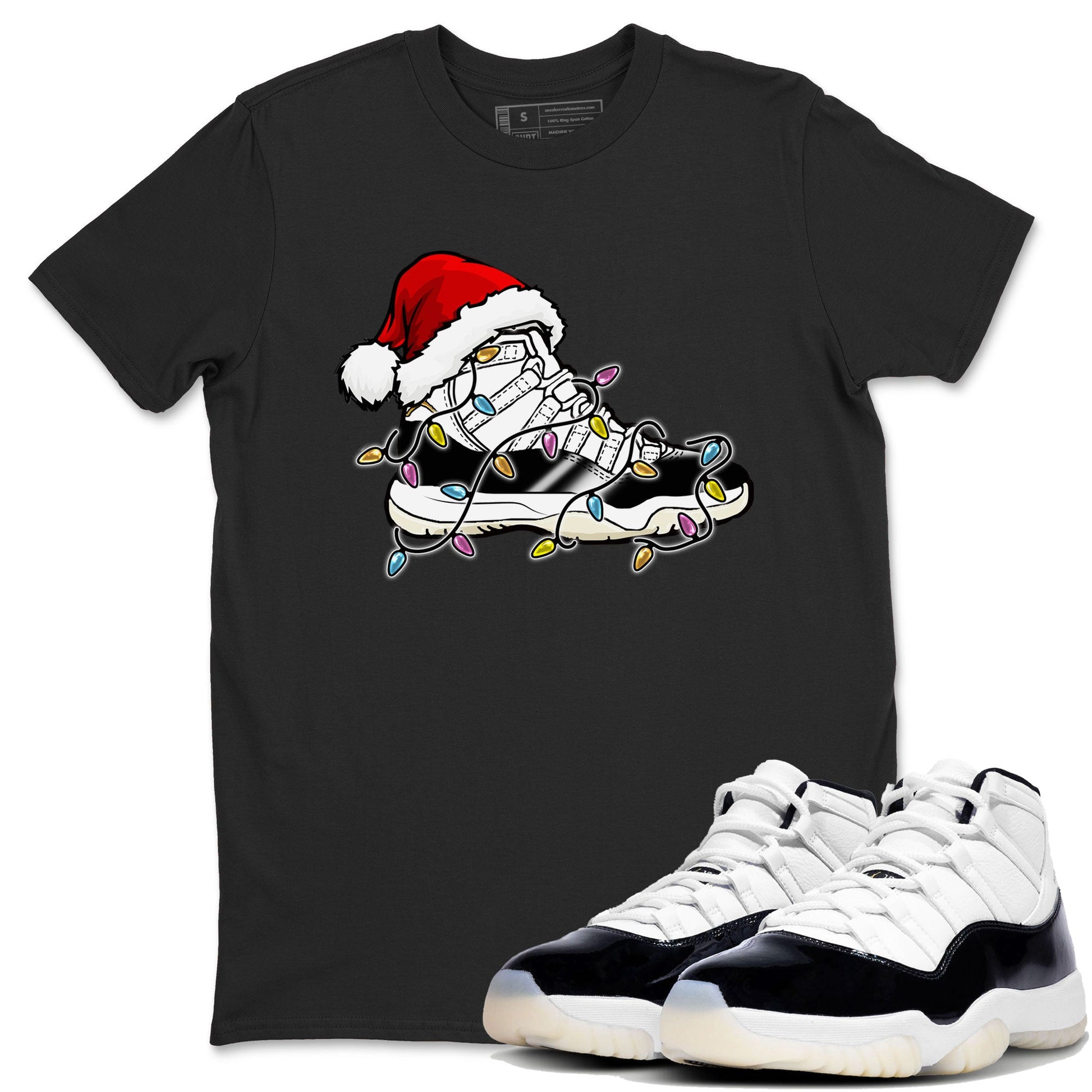 Jordan 11 Gratitude shirt to match jordans Christmas Light Sneaker sneaker tees 11s Gratitude SNRT sneaker Release Tees unisex cotton Black 1 crew neck shirt