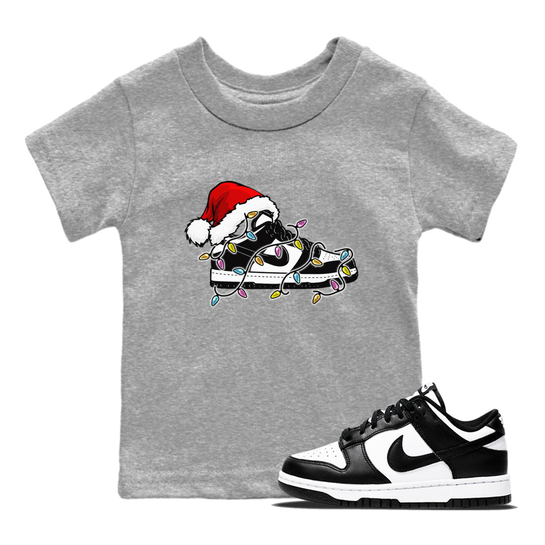 Dunk Panda Dunks Black White shirt to match jordans Christmas Light Sneaker sneaker tees Dunk Low Panda SNRT Sneaker Release tees baby toddler Heather Grey 1 cotton sneaker tee