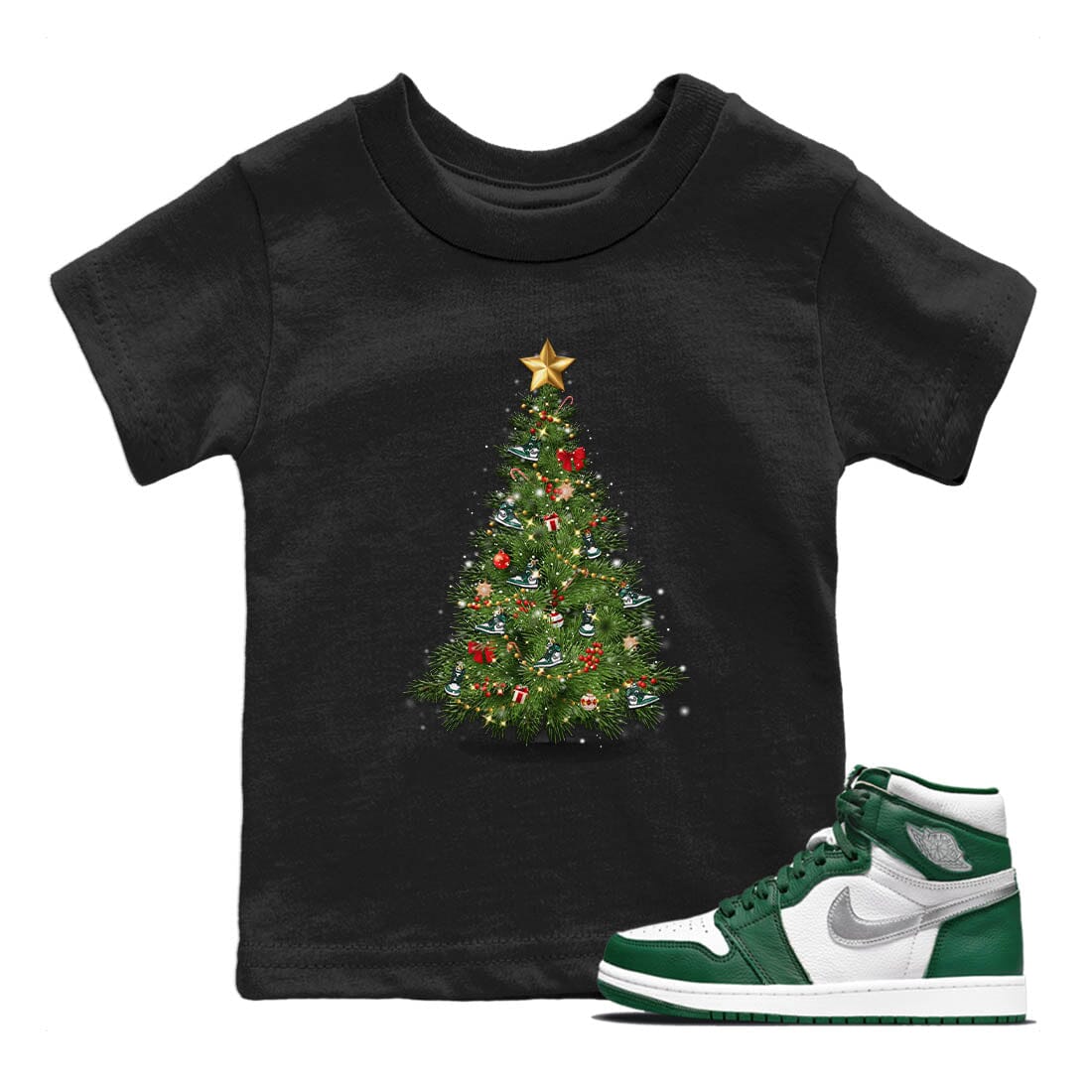 Jordan 1 Gorge Green Sneaker Match Tees Christmas Tree Sneaker Tees Jordan 1 Gorge Green Sneaker Release Tees Kids Shirts