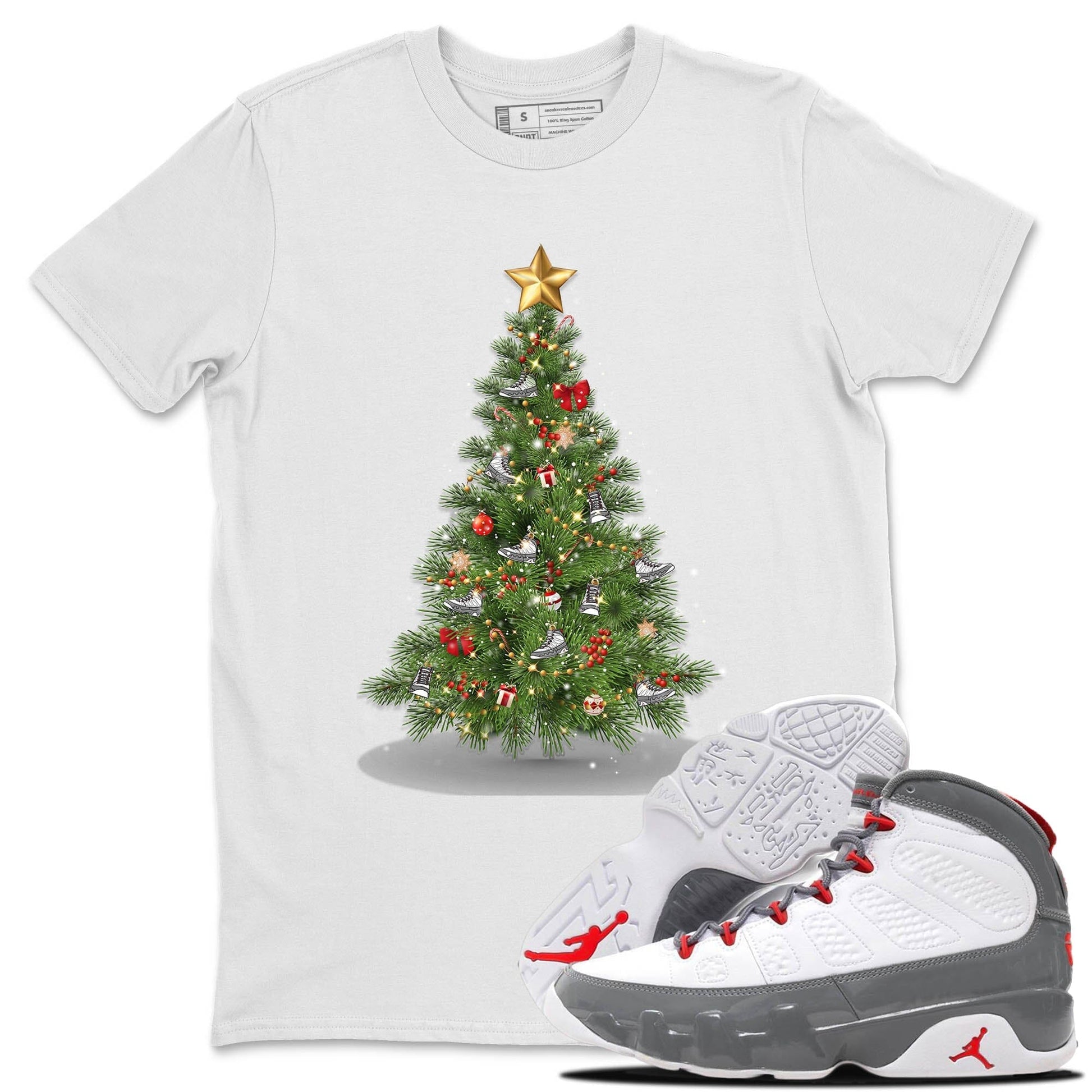 Jordan 9 Fire Red Sneaker Match Tees Christmas Tree Sneaker Tees Jordan 9 Fire Red Sneaker Release Tees Unisex Shirts