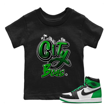 Air Jordan 1 Celtics Sneaker Match Tees City Boys Sneaker Tees Air Jordan 1 Retro Celtics Sneaker Release Tees Kids Shirts Black 1