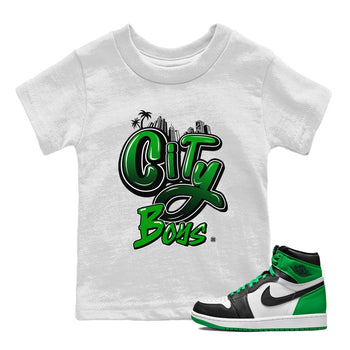 Air Jordan 1 Celtics Sneaker Match Tees City Boys Sneaker Tees Air Jordan 1 Retro Celtics Sneaker Release Tees Kids Shirts White 1