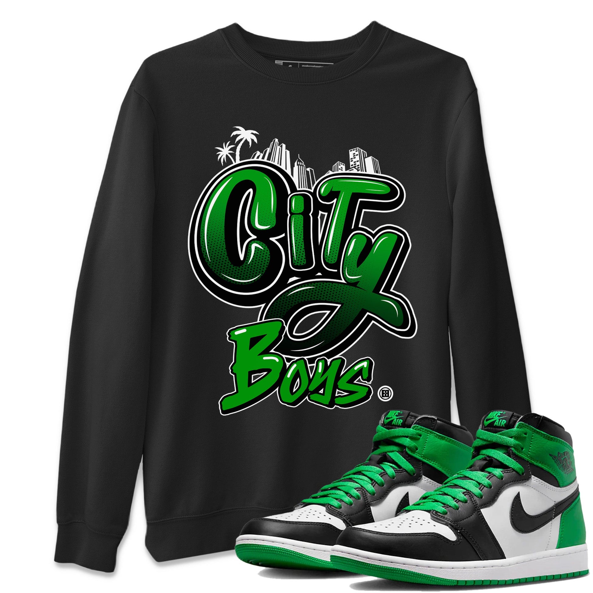 Air Jordan 1 Celtics Sneaker Match Tees City Boys Sneaker Tees Air Jordan 1 Retro Celtics Sneaker Release Tees Unisex Shirts Black 1