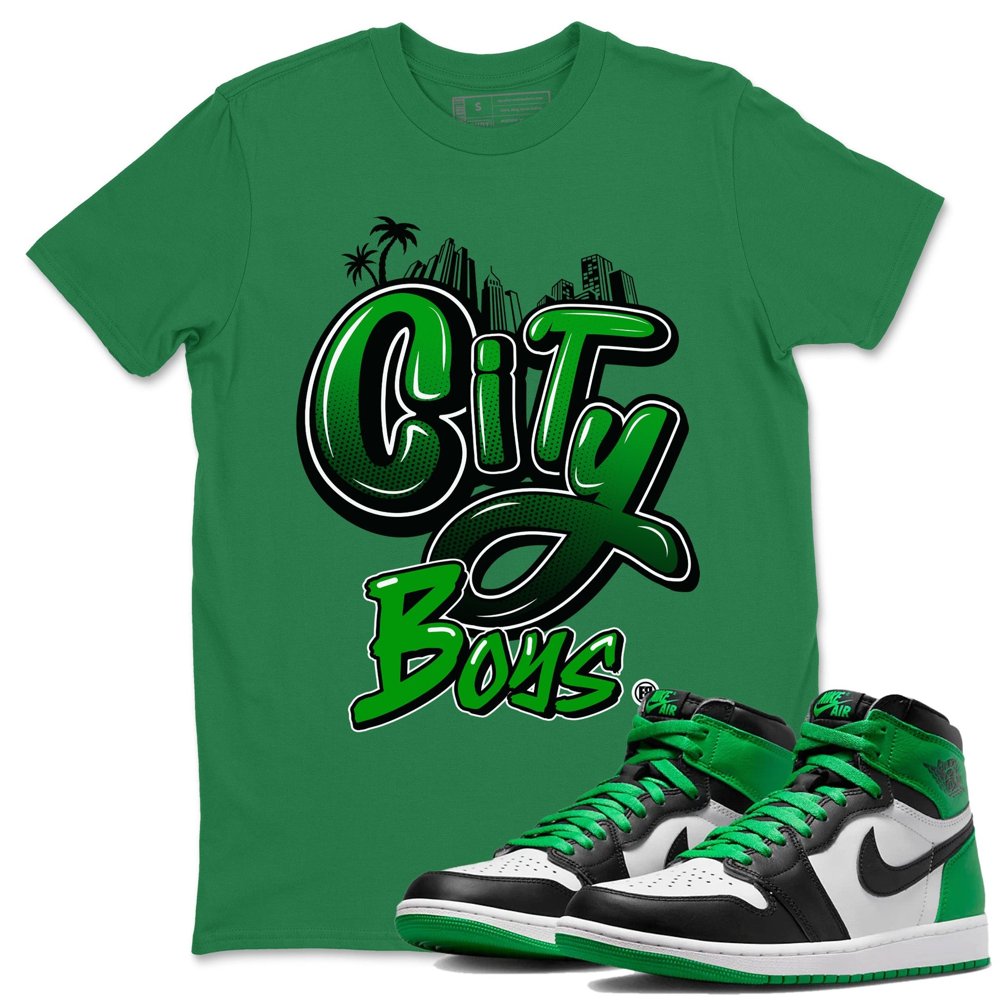 Air Jordan 1 Celtics Sneaker Match Tees City Boys Sneaker Tees Air Jordan 1 Retro Celtics Sneaker Release Tees Unisex Shirts Kelly Green 1