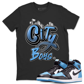 Air Jordan 1 Retro High OG UNC Toe Shirt to match Jordans City Boys Sneaker Tees Air Jordan 1 High OG UNC Toe SNRT Sneaker Release Tees Crew Neck T-Shirts Black 1