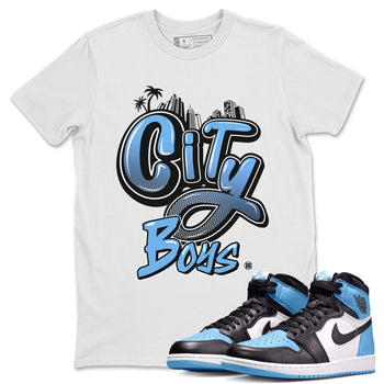 Air Jordan 1 Retro High OG UNC Toe Shirt to match Jordans City Boys Sneaker Tees Air Jordan 1 High OG UNC Toe SNRT Sneaker Release Tees Crew Neck T-Shirts White 1