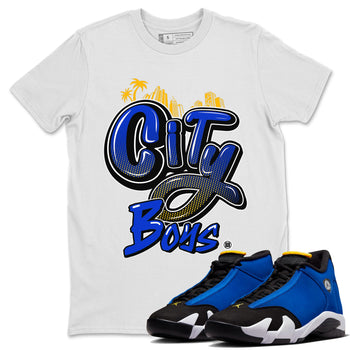 Air Jordan 14 Laney Sneaker Match Tees City Boys Sneaker Tees Jordan 14 Laney Sneaker Release Tees Unisex Shirts White 1