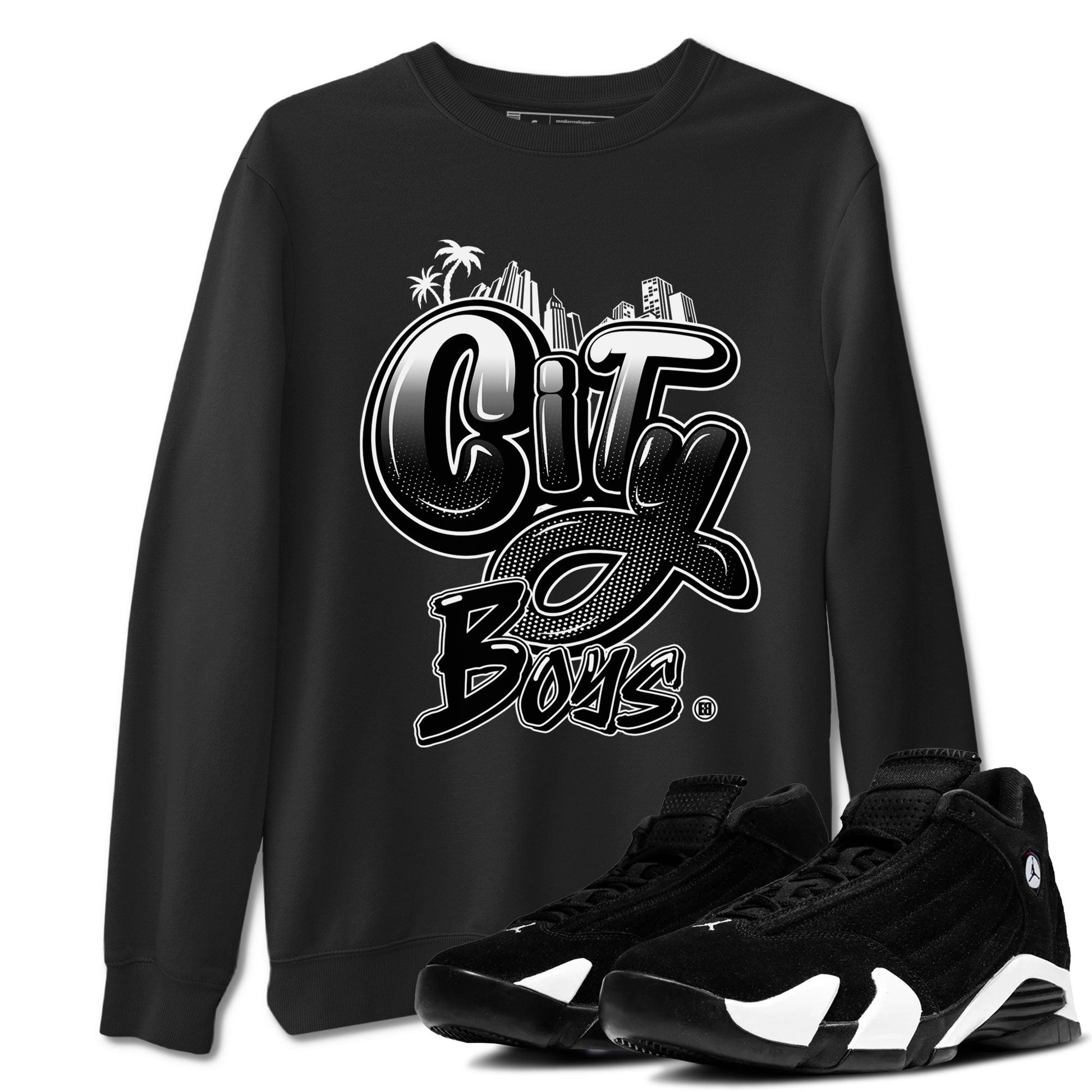 14s Panda shirt to match jordans City Boys sneaker tees Air Jordan 14 Panda SNRT Sneaker Release Tees unisex cotton Black 1 crew neck shirt