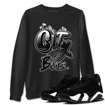 14s Panda shirt to match jordans City Boys sneaker tees Air Jordan 14 Panda SNRT Sneaker Release Tees unisex cotton Black 1 crew neck shirt